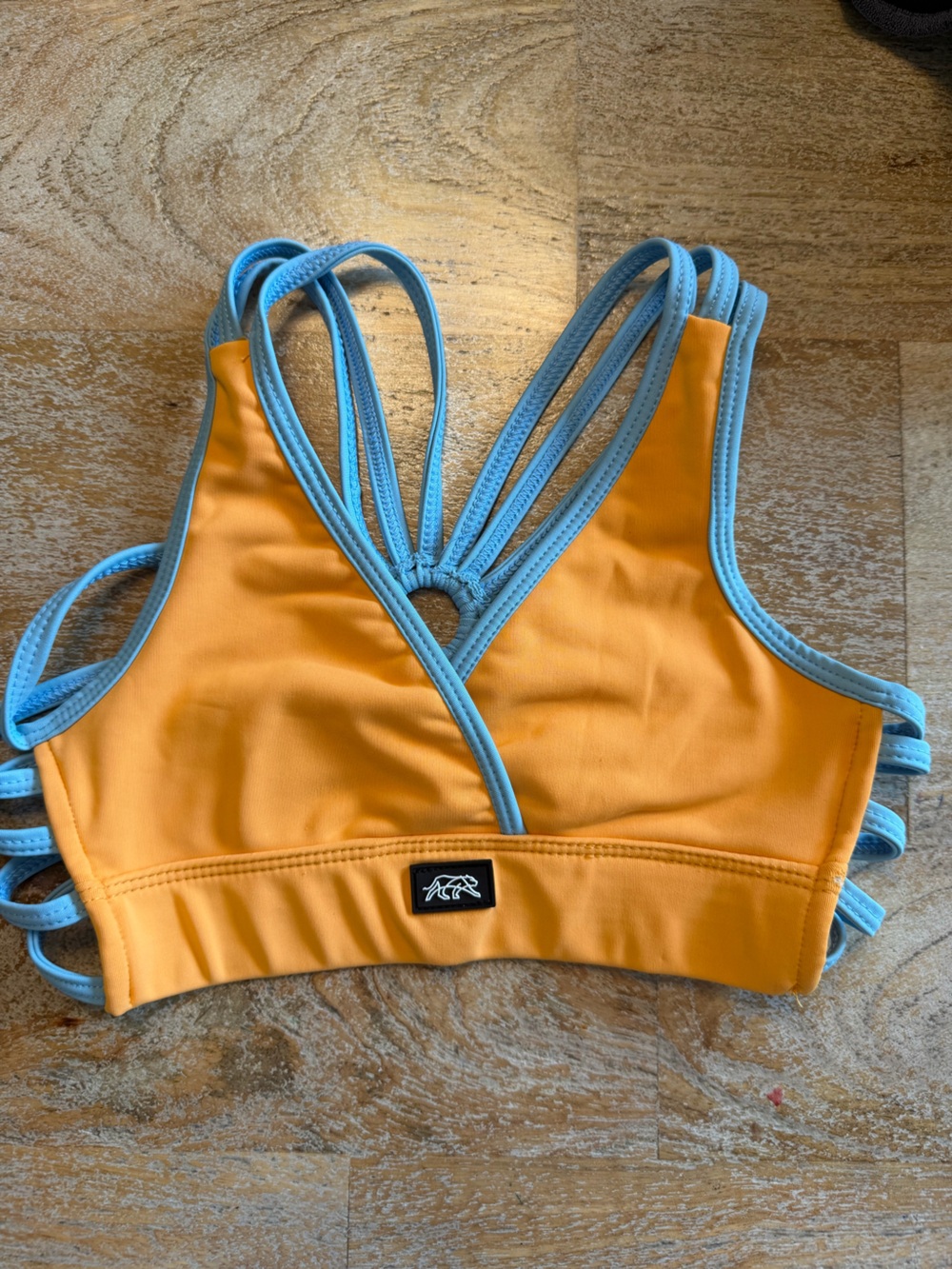 Tiger Friday Orange & Light Blue Strappy Top